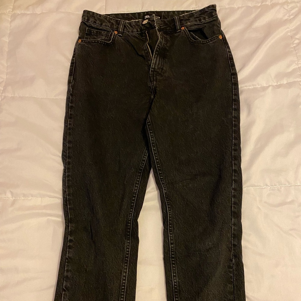 Zara High-Rise Straight-Leg Jeans